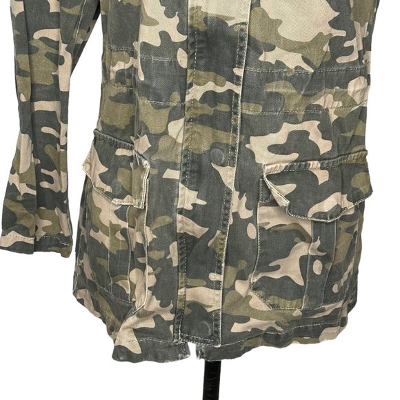 Forever 21 Jacket Womens Small Green Camo Military Outdoor Jacket Hiking Coat - Picture 4 of 15